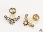Antique gold plated twin G and floral earrings