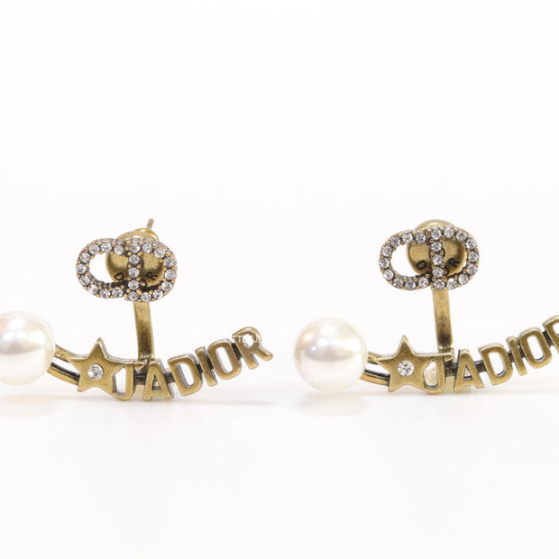 Cz studded alphabet earrings with pearl