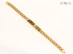 Alphabet F on plate gold link chain bracelet