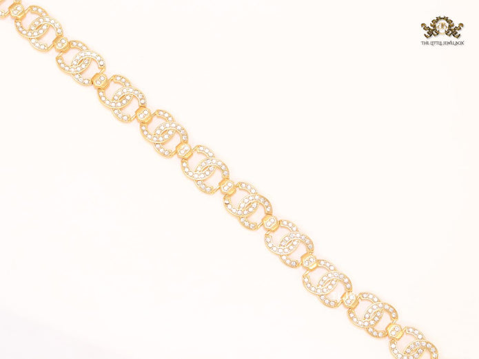Double C CZ and gold link chain