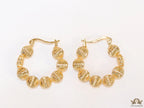 Golden beaded hoop earrings