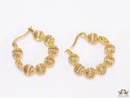 Golden beaded hoop earrings