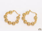 Golden beaded hoop earrings