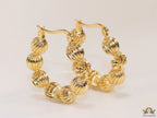 Golden beaded hoop earrings