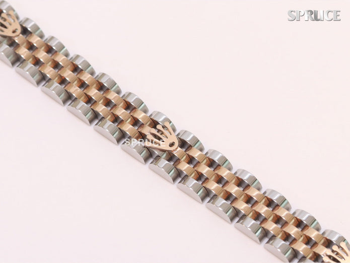 Alphabet R Rose-Gold and Platinum link chain Bracelet