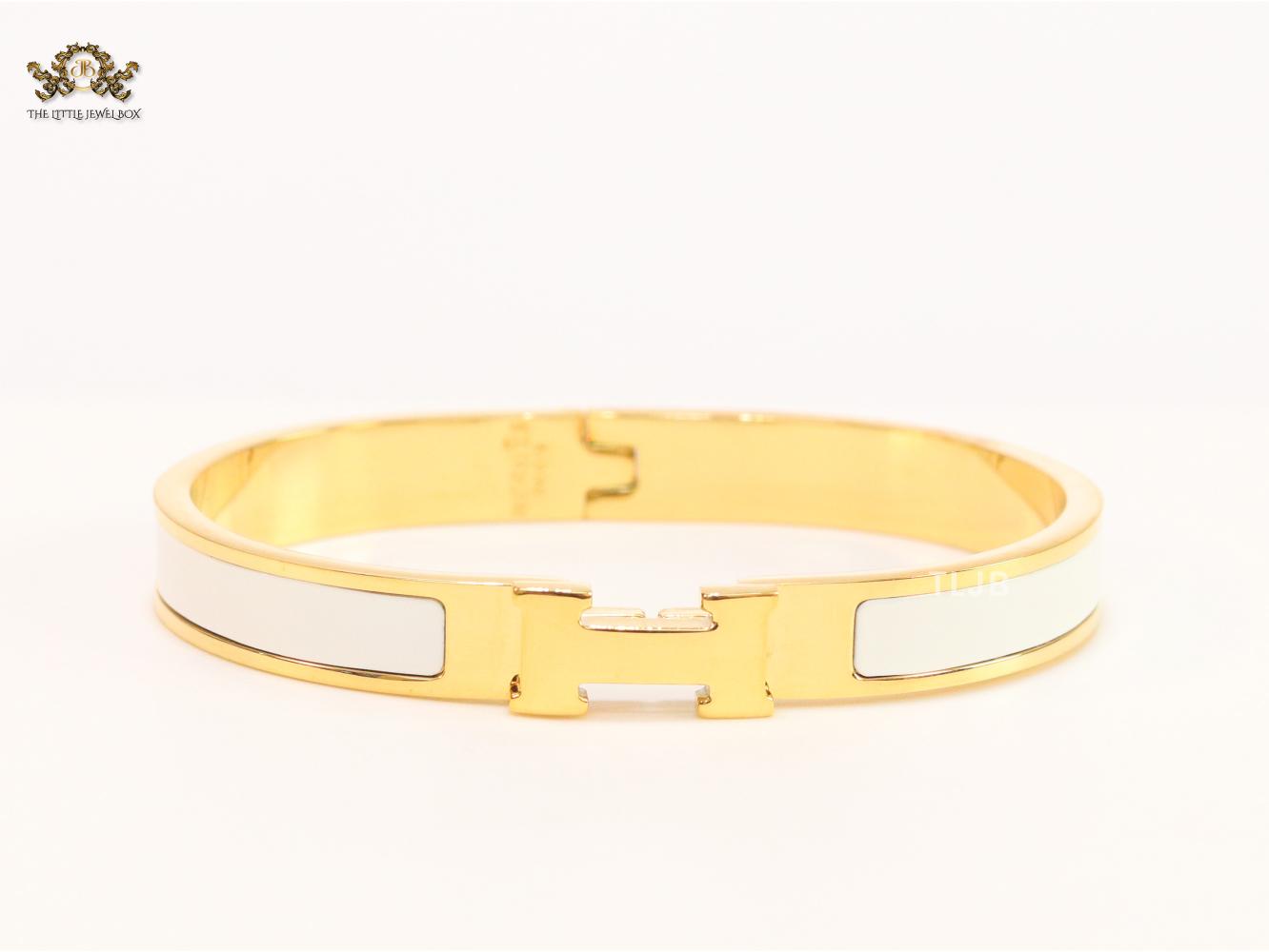 Alphabet H white gold plated bracelet 8mm