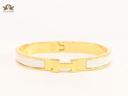 Alphabet H white gold plated bracelet 8mm