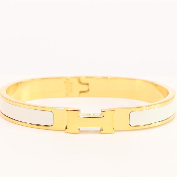 Alphabet H white gold plated bracelet 8mm