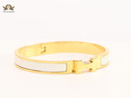 Alphabet H white gold plated bracelet 8mm