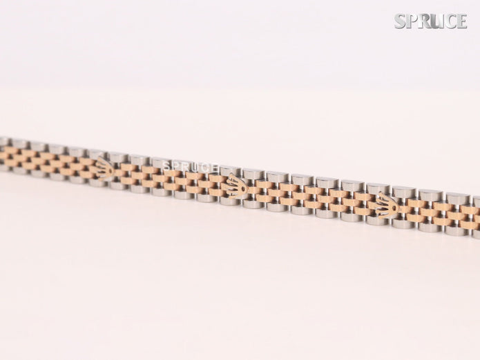 Alphabet R Rose-Gold and Platinum link chain Bracelet