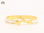 Alphabet H white gold plated bracelet 8mm