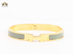 Alphabet H grey gold plated bracelet 8mm
