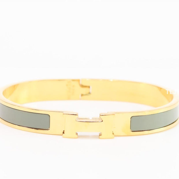 Alphabet H grey gold plated bracelet 8mm