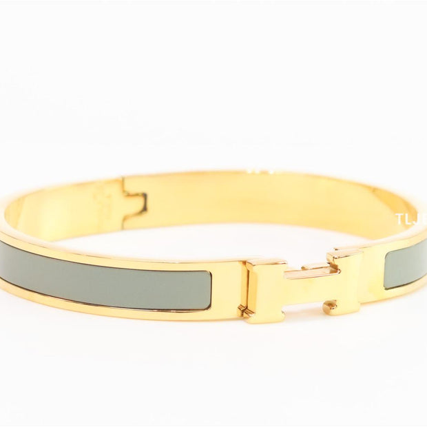 Alphabet H grey gold plated bracelet 8mm