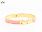 Alphabet H pink and gold 8 mm bracelet