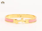 Alphabet H pink and gold 8 mm bracelet