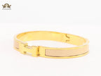 Alphabet H beige gold plated bracelet 8mm