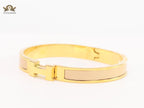 Alphabet H beige gold plated bracelet 8mm
