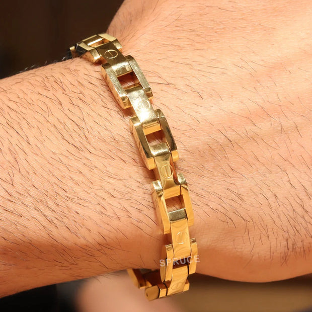 Wide link chain Gold Bracelet