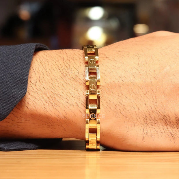 Wide link chain Gold Bracelet