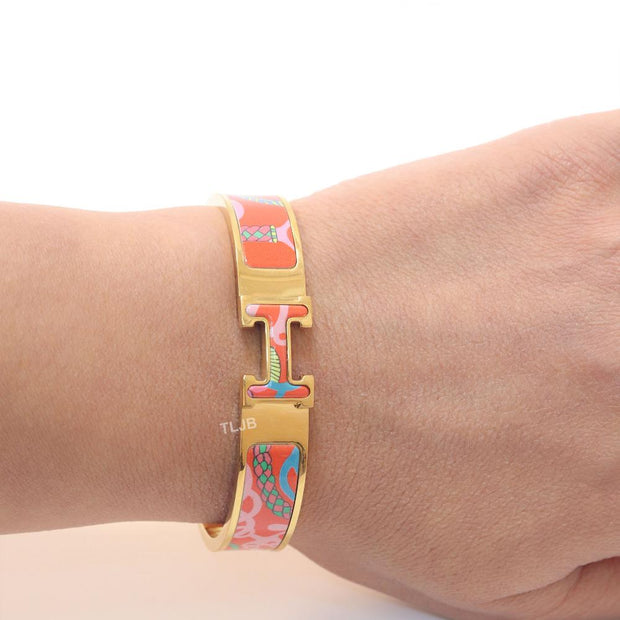 Alphabet H pastel red bracelet