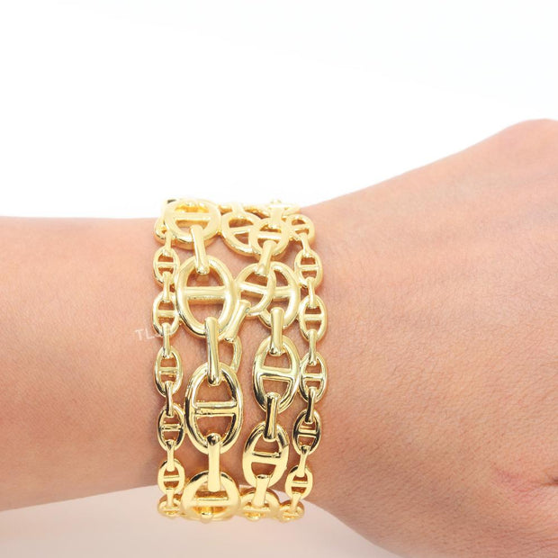 Chunky link chain alphabet bracelet