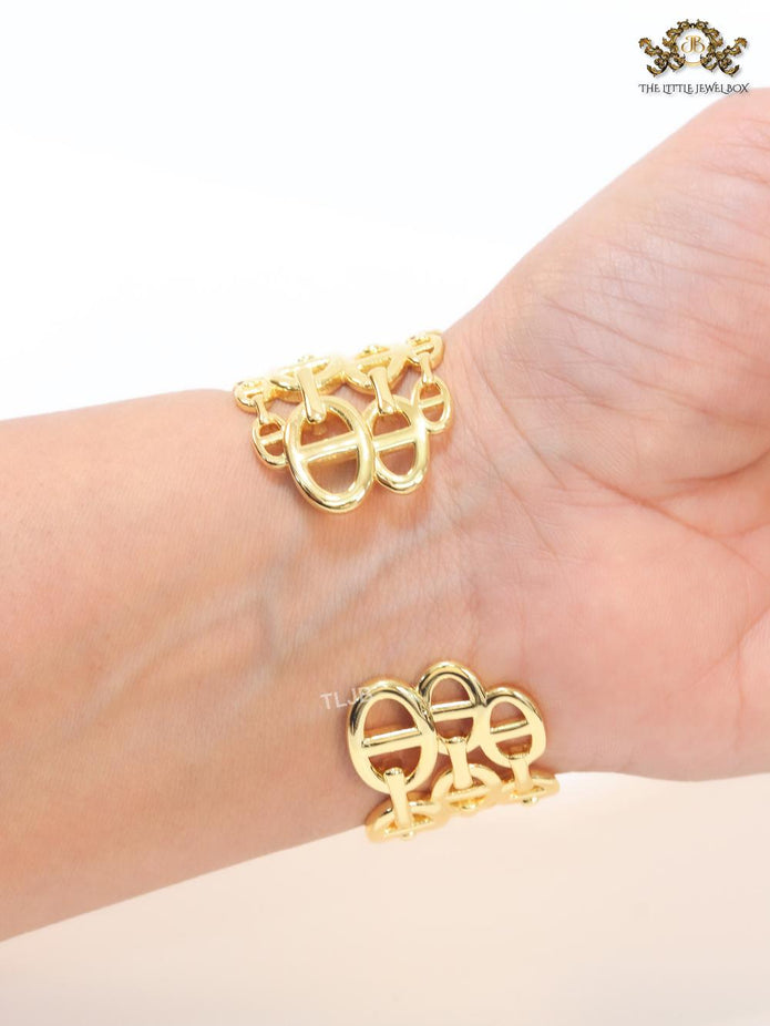 Chunky link chain alphabet bracelet