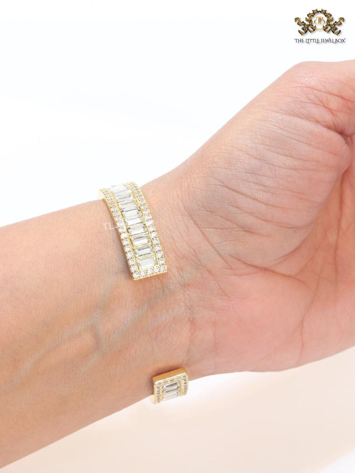Double F gold and cz bracelet