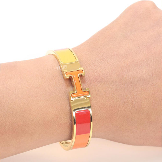 Alphabet H red and orange bracelet