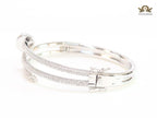 Silver & Cz nail openable bracelet