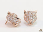 Panther head stud earrings in rose gold and cz