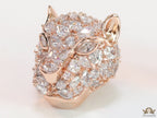 Panther head stud earrings in rose gold and cz