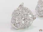 Panther head stud earrings in platinum and cz