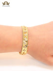 Gold clover motif CZ bracelet