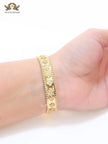 Gold clover motif CZ bracelet