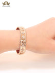 Rose gold clover motif CZ bracelet