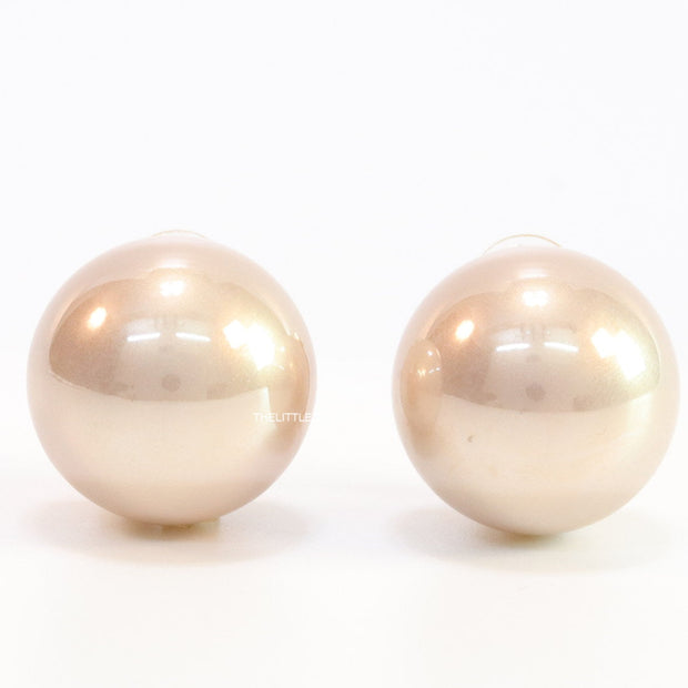 25 mm Simple onion peach round pearl studs