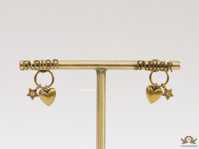 Golden alphabet and charm earrings