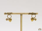 Golden alphabet and charm earrings