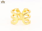 3 layer alphabet V cz band ring
