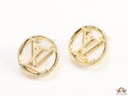 Gold plated alphabet motif studs in golden circular ring