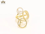 Triple F on a ring with CZ gold plated ring