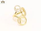 Triple F on a ring with CZ gold plated ring