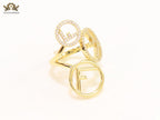 Triple F on a ring with CZ gold plated ring