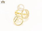 Triple F on a ring with CZ gold plated ring
