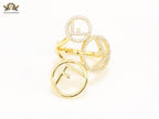 Triple F on a ring with CZ gold plated ring