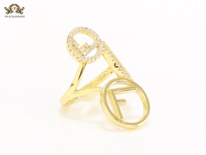 Triple F on a ring with CZ gold plated ring
