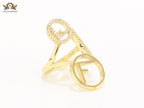 Triple F on a ring with CZ gold plated ring