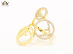 Triple F on a ring with CZ gold plated ring