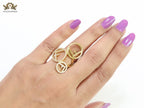 Triple F on a ring with CZ gold plated ring